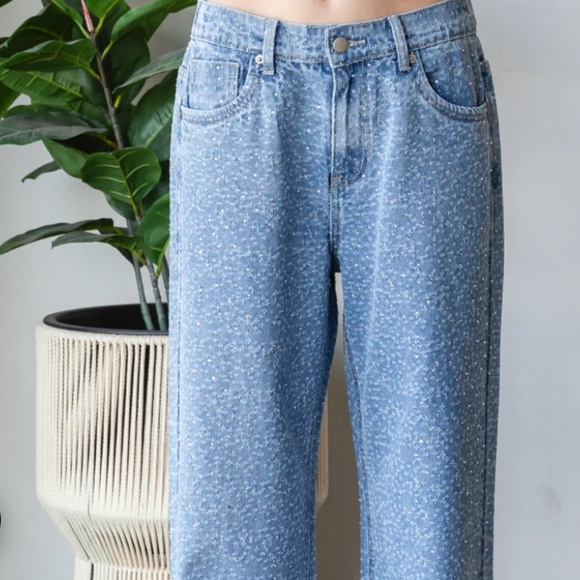 Oli and Hali “ Dolly ” Oli & Hali RHINESTONE EMBELLISHED DENIM JEANS 39 - Picture 4 of 9